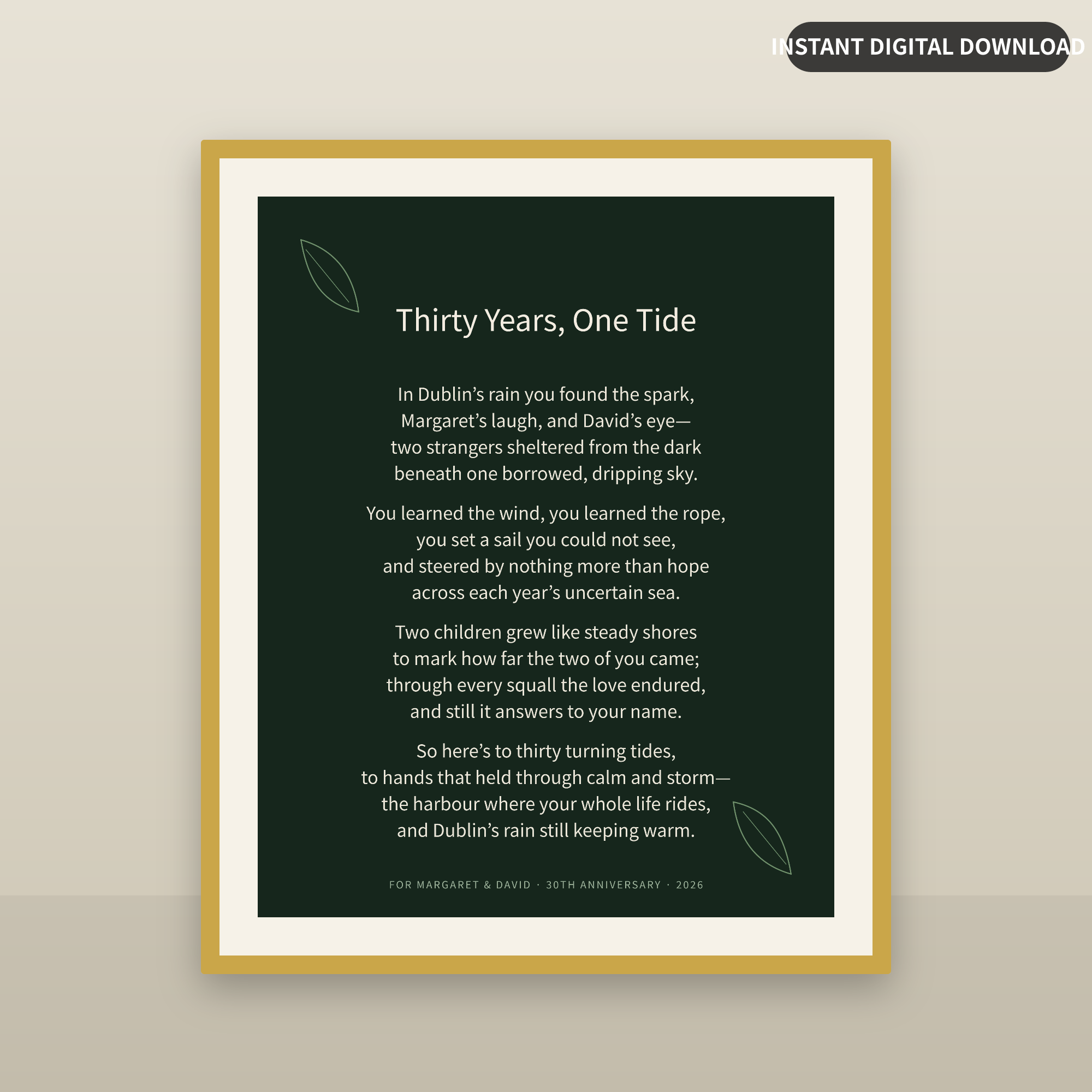 Deep Botanical poem print mockup